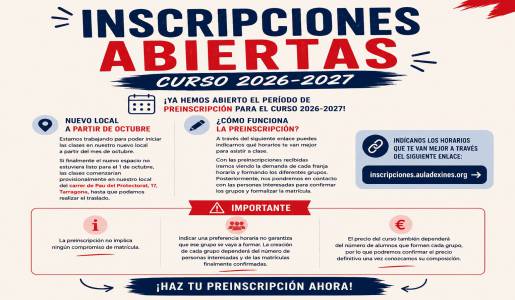 ¡Inscripciones abiertas para el curso 2026-2027!